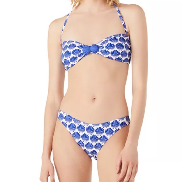 Kate Spade New York Women's Shells Bandeau Bra Bikini Top And Bottom
